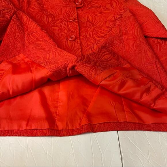 Joni B Orange Textured Cottage Coastal Grandma Jacket NWOT Size L - Picture 8 of 12